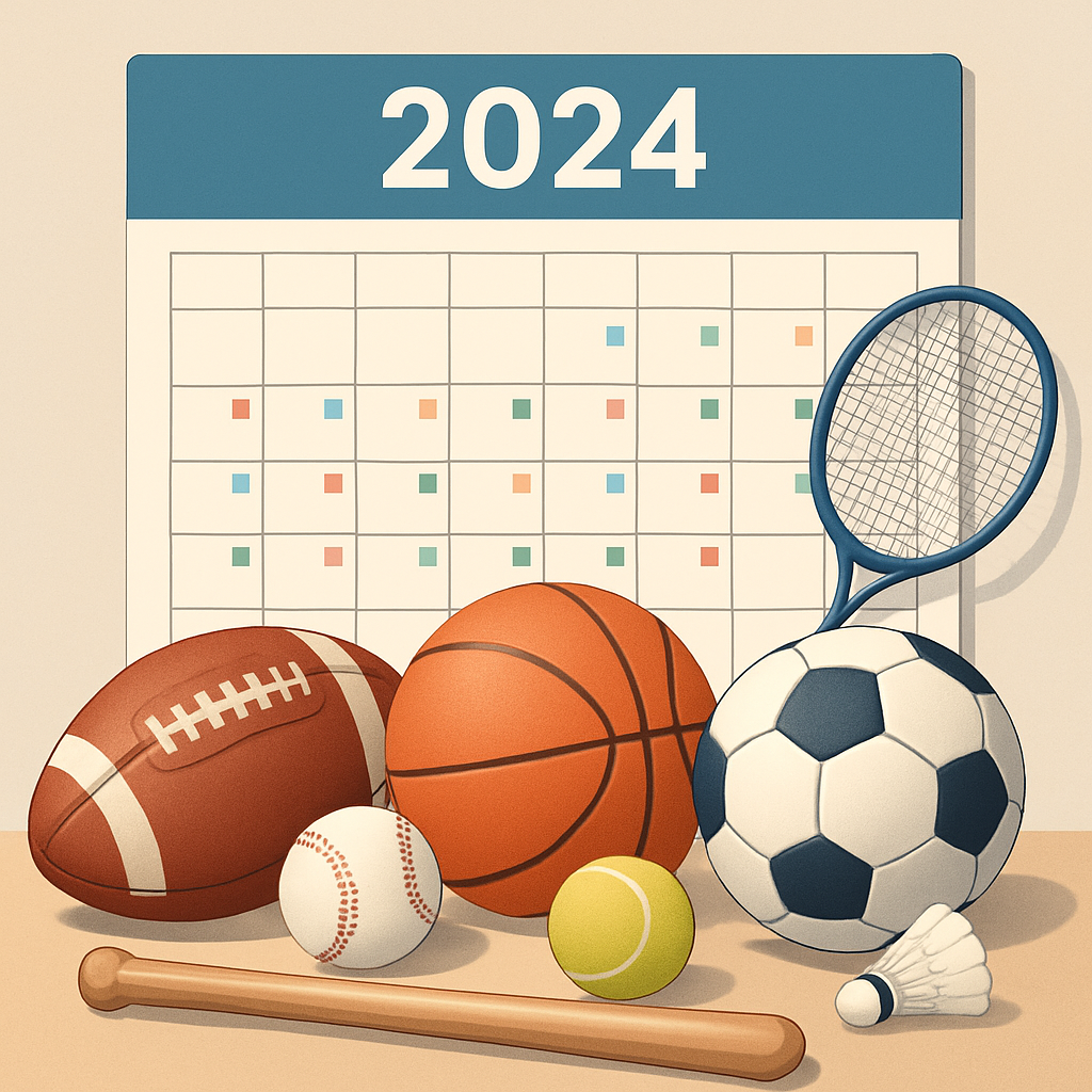 2024년 무료 스포츠 중계 일정 및 채널 이미지